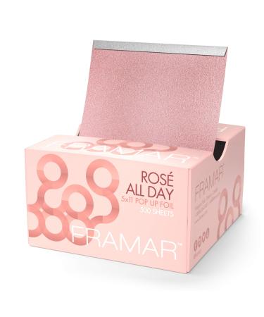 Framar Rosé All Day Embossed Roll Aluminum Foil, Hair Foils for Highlighting - Medium 320 ft