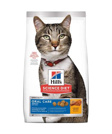 Hill's Science Diet Adult Oral Care Chicken Recipe Dry Cat Food for dental health 15.5 lb Bag 7.03 kg (Pack of 1) Adult | Chicken Cat Food