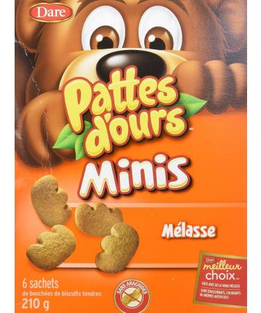 Bear Paws Minis Original Cookies - Bite-sized Soft Cookie Snack Packs School Snacks Made With Real Molasses Peanut Free 210g 6 Pouches - Buy Online on GoSupps.com