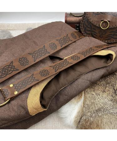 Hiifeueuer Medieval Costume Tunic with Vintage Belt & Bag | Mercenary Knight Armor | Renaissance LARP Cosplay Set for Ren Faire & Halloween (XL Braun) - Buy Online on GoSupps.com