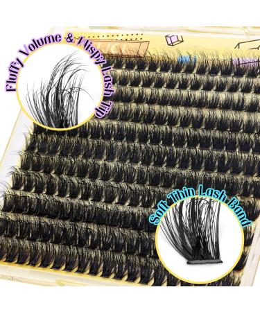 ALICE Fluffy Volume Lash Clusters Natural Lash Extensions DIY Eyelash Extensions 220Pcs 3D Wispy Individual Lashes(10-16mm 0.05D D Curl) A - 3D Wispy - Buy Online on GoSupps.com