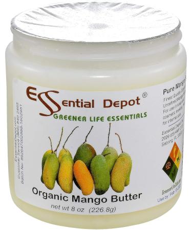 Essential Depot Mango Butter 8 oz - Organic No Additives Unscented - Ideal for Creams Lotions Lip Balms & Skin Care - Buy Online on GoSupps.com