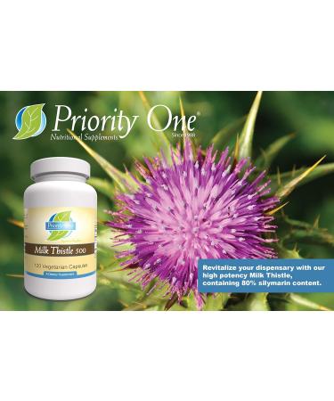 Priority One Vitamins Milk Thistle/Silymarin 80% 120 Vegetarian Capsules - High Potency clinically dosed Supporting Healthy Liver Function.* - Buy Online on GoSupps.com