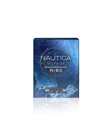 Nautica Voyage N-83 Eau de Toilette 3.4 fl oz (Pack of 1) Notes of Spicy Mint Cardamom and Musk Men's Fragrance Long Lasting Everyday Fragrance Travel Size