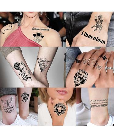 52 Tiny Small Temporary Tattoos for Kids & Adults - Tribal Animals, Butterflies, Anchors, Compass, Flowers - 3D Fake Tattoo Stickers for Neck, Arm, Hands - Cute Face Tattoo Kits - Buy Online on GoSupps.com