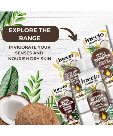 INECTO Natural Ultra Hydration Body Lotion 250ml 100% Natural Coconut Oil Made in UK Vegan Formula Ultra Hydration for Dry Skin - Buy Online on GoSupps.com