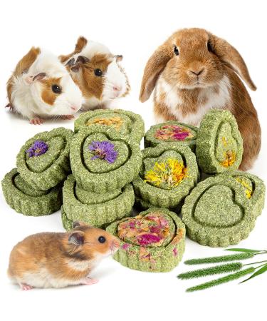 Sofier Timothy Hay Treats Rabbit Toys Bunny Toys Guinea Pig Toys Natural Chews for Teeth Handmade Rabbit Chews and Treats Chinchilla Rat Hamster Gerbil 1 Count (Pack of 12)