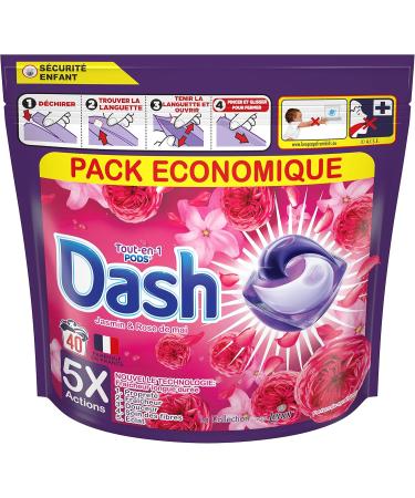 Dash All-in-1 PODS Laundry Detergent Capsules 40 Washes Jasmine and May Rose Ultra Clean and Long-Lasting Freshness Eliminates - Buy Online on GoSupps.com