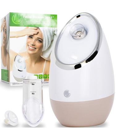 Facial Steamer SPA+ by Microderm GLO - Best Professional Nano Ionic Warm Mist, Home Face Sauna, Portable Humidifier Machine, Deep Clean & Tighten Skin, Daily Hydration for Maximum Serum Absorption