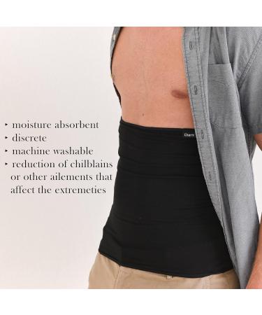 CHARM Thermal Belly Band Haramaki - Men & Women Stomach Warmer Maternal Belt - Navy Blue - Buy Online on GoSupps.com