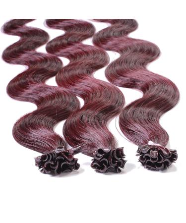Buy Hair2Heart Real Hair Extensions - Wavy Bondings 25 Strands 1g 40cm Light Brown Intense Violet-Mahogany - International Shipping Available - Buy Online on GoSupps.com