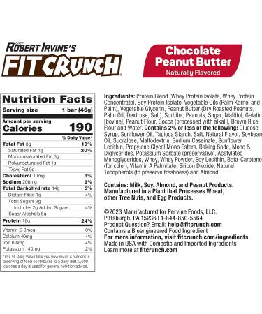 FITCRUNCH Snack Size Protein Bars Designed by Robert Irvine 6-Layer Baked Bar 3g of Sugar Gluten Free & Soft Cake Core (18 Count Variety Pack) - Buy Online on GoSupps.com