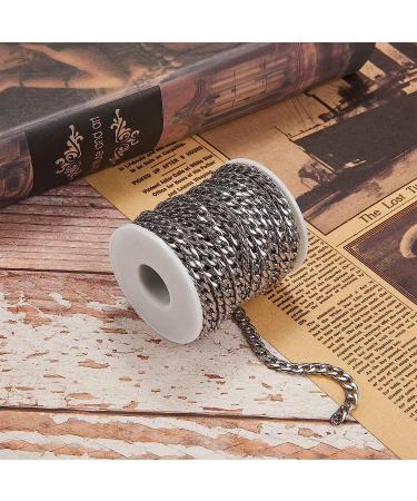LiQunSweet 33FT Hypoallergenic 304 Stainless Steel Twisted Cuban Curb Chain Roll - 9x6mm 10m Twist Chain for DIY Jewelry Making - Buy Online on GoSupps.com