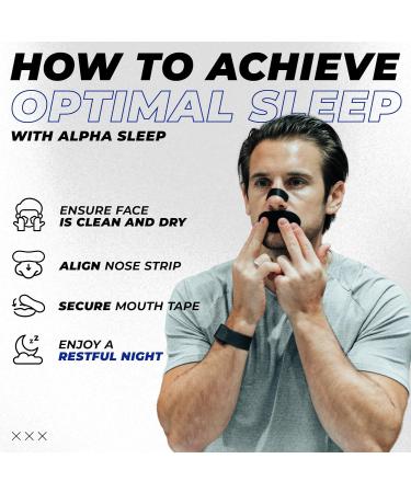 Alpha Sleep Mouth Tape and Nasal Strips for Men - Anti Snoring Aid - Lasts All Night - Instant Results - 12 Month Supply - Buy Online on GoSupps.com
