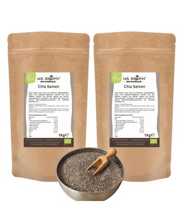 2x1kg organic chia seeds black 2 kg