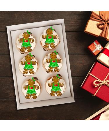 PRECUT Gingerbread Woman Cupcake Toppers Edible Christmas Cake Decorations Christmas Decorations Christmas Gingerbread Man Cake Topper (24) - Buy Online on GoSupps.com