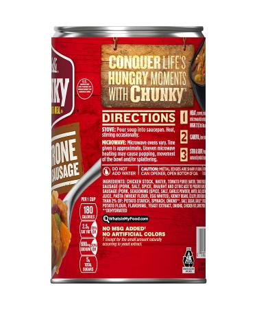 Campbell's Chunky Minestrone with Italian Sausage Soup - 18.8 oz Can - Buy Online on GoSupps.com