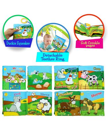 Sensory Baby Toy Gift Set for Boys & Girls | Crinkle Baby Book, Teether, Educational Toys | 6-12 Months & 1 Year Old | Tummy Time Play | Best Shower & Christmas Gift - Buy Online on GoSupps.com