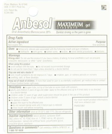 Anbesol Maximum Strength Oral Anesthetic Gel 0.33oz (Pack of 3) - Fast-Acting Pain Relief - Buy Online on GoSupps.com