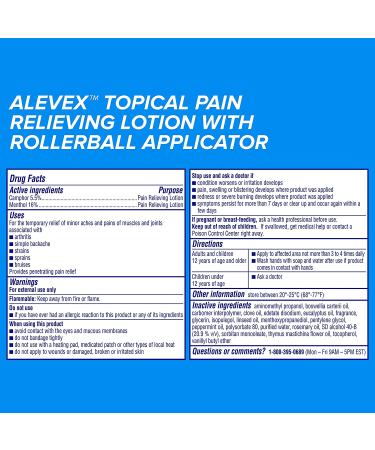 AleveX Pain Relieving Lotion Rollerball 2.5oz - Targeted Relief with Deep Pressure Massage Applicator - Buy Online on GoSupps.com