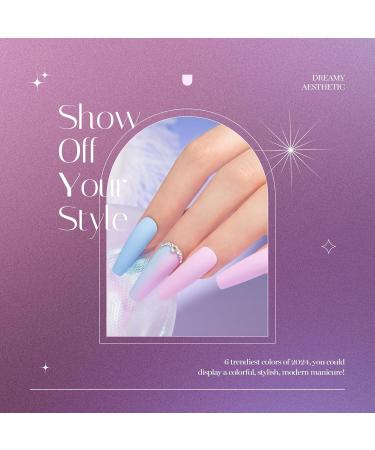 Beetles Gel Nail Polish Set - 6 Glitter Colors - Sky Blue Purple Lavender | Soak Off UV LED Gel Kit for DIY Nail Manicure - Buy Online on GoSupps.com