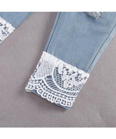 Baby Girl White Lace Ruffle Romper Top + Jeans Shorts Clothing Set 18-24 Months - Buy Online on GoSupps.com