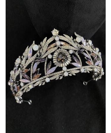 Crystal Purple Leaf Tiaras and Crowns for Women - Perfect for Wedding, Birthday, Halloween, Prom - Buy Online on GoSupps.com