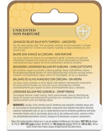 Burt's Bees 100% Natural Lip Balm with Beeswax & Turmeric - Soothing Relief | International Shipping - Buy Online on GoSupps.com