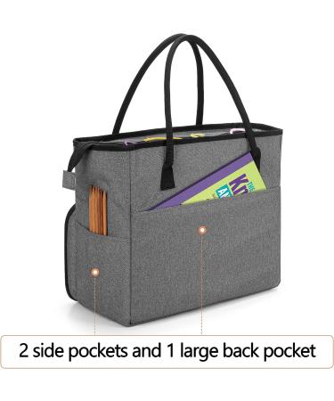 YARWO Knitting Crochet Bag - Yarn Storage Tote for WIP Projects - Gray (Bag Only) - Buy Online on GoSupps.com
