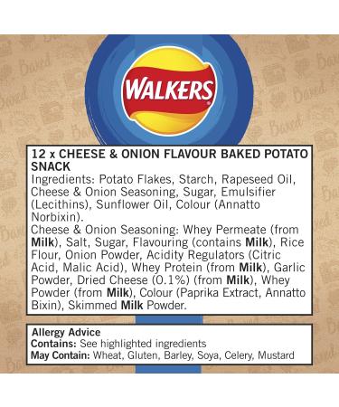Walkers Cheese & Onion Baked Crisps 12 x 22g Blue - Buy Online on GoSupps.com