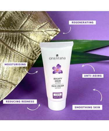 Orientana - Natural Rich Face Cream Saffron | 99.7% Natural Organic | Shea Butter | Anti Aging Acne Dark Spots & Redness Moisturiser For Women | Hydrating Firming Mature Sensitive Skin - 30g - Buy Online on GoSupps.com
