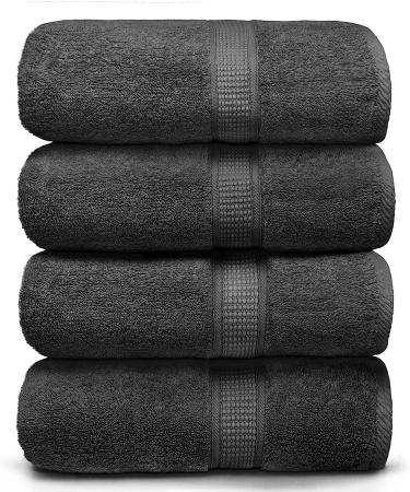 Ariv Towels - Premium Bamboo Cotton Bath Towels Set | Ultra Absorbent, Soft Feel, Quick Drying | 30 X 52 | Grey | Set of 4 - Buy Online on GoSupps.com