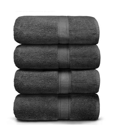 Ariv Towels - Bath Towels Set - Premium Bamboo Cotton Bath Towels - Ultra Absorbent, Soft Feel, Large and Quick Drying 30" X 52" (Grey) - Towel Set of 4