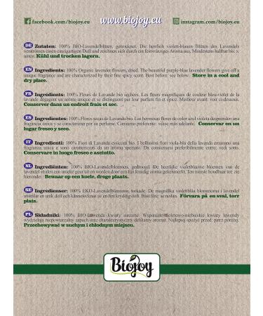  Biojoy Biojoy Organic Dried Lavender Flowers (250g) whole for Infusion or Herbal Tea - Buy Online on GoSupps.com