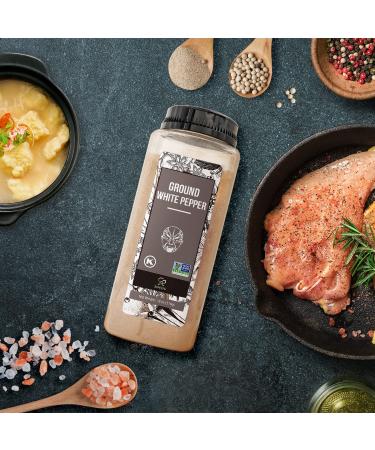 Soeos Fine Ground White Pepper 18oz - Non-GMO, Kosher Verified, Freshly Packed | Fine Grain White Pepper Powder - 1.13lb - Buy Online on GoSupps.com