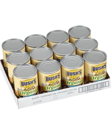 BUSH'S BEST Organic Garbanzo Beans Canned Beans Organic Chick Peas USDA Certified Organic Source of Plant Based Protein and Fiber Low Fat Gluten Free (12) 15 Ounce (Pack of 12) - Buy Online on GoSupps.com