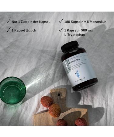 L-Tryptophan 500mg - 180 Vegan Capsules | High Dose Naturally Fermented Lab Tested German Quality - No Additives - Buy Online on GoSupps.com
