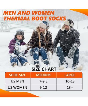 AWLE Warm Thermal Socks - Insulated Heated Heavy Fuzzy Winter Crew Socks - Unisex - 1/2 Pairs Black/Grey Stripe - Medium - Buy Online on GoSupps.com