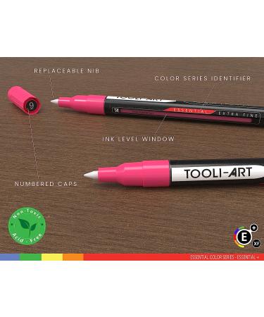 Acrylic Paint Markers Paint Pens Assorted Vibrant Colors - Non Toxic, Quick Dry, Multi-Surface | Extra Fine Tip for Rock, Canvas, Glass, Wood, Ceramic, Fabric, Metal | Lightfast Art Supplies - Buy Online on GoSupps.com
