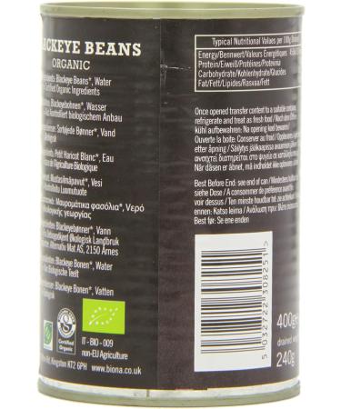 Biona Organic Blackeye Beans in Water 400g Package may vary (Pack of 2) - Buy Online on GoSupps.com