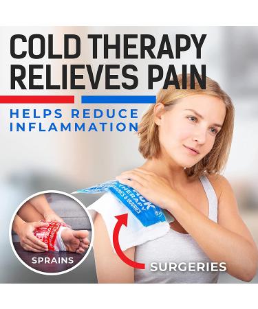 Reusable Gel Ice Packs for Injuries - Hot and Cold Compress for Shoulder, Knee, Ankle, Back, Neck, Foot, Wrist - Flexible Cold Packs for Pain Relief - Set of 2 - Buy Online on GoSupps.com