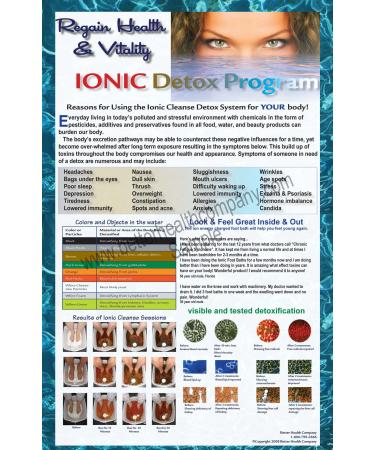 Ion Detox Ionic Foot Bath Spa Chi Cleanse Promotional Poster. 11 X 17 Laminated. Increase your Detox Foot Spa Sessions and Increase Income. Colorful Promotional Poster for Detox Foot Spa Ionic Detox