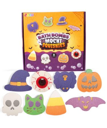 JOYIN Halloween Bubble Bath Bombs Set 8 Pack Halloween Themed Bubble Bath Bombs SPA Bath Fizzies Set Great Gift Set for Halloween Birthday Christmas Easter for Boys and Girls