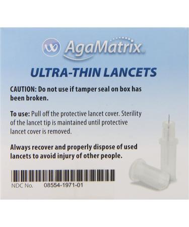 AgaMatrix Lancets 33 Gauge | 100 Count Box - Ultra-Fine Needles for Smooth and Comfortable Blood Sampling - Buy Online on GoSupps.com
