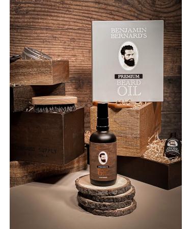 Benjamin Bernard Premium Beard Oil - Hydrating Blend with Jojoba Oils and Vitamin E - Oud Wood Scent - 100ml - Buy Online on GoSupps.com
