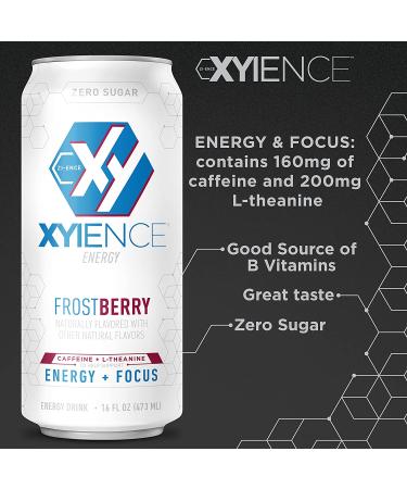 XYIENCE Energy Drink Frost Berry Blast 16oz (Pack of 12) - Sugar Free, Zero Calories, Natural Flavors, Vitamin Fortified - Buy Online on GoSupps.com