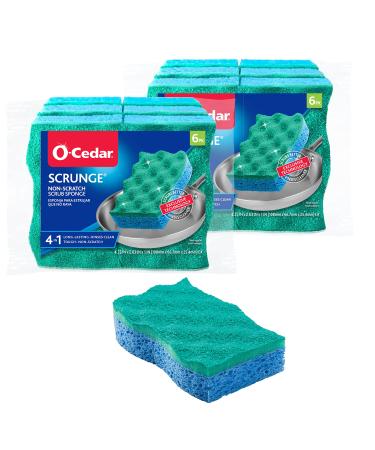 O-Cedar Multi-Use Scrunge Scrub Sponge 6 Count (Pack of 2)