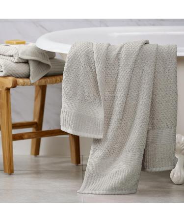 Trinity Collection 100% Cotton Bath Towel 4 Pack - Super Soft & Absorbent - Quick-Dry - 30 x 52 - Textured & Durable - Quiet Grey - Buy Online on GoSupps.com