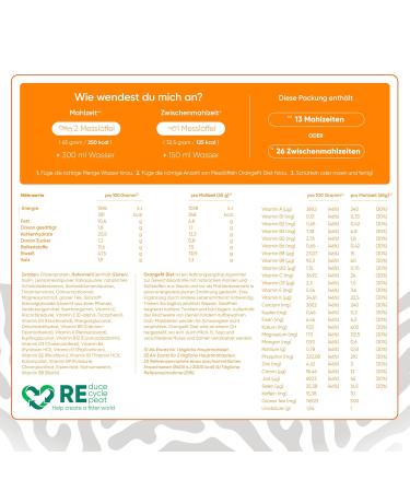 OrangeFit Diet Mahlzeitset Shake - Chocolate Protein - 850g for Weight Loss - 13 Shakes - International Shipping Available - Buy Online on GoSupps.com