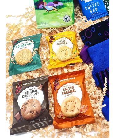 Christmas Blue Coffee Gift Box with Biscuits and Bamboo Socks by Inside the Box Gifts (Blue Snowflake) - Buy Online on GoSupps.com